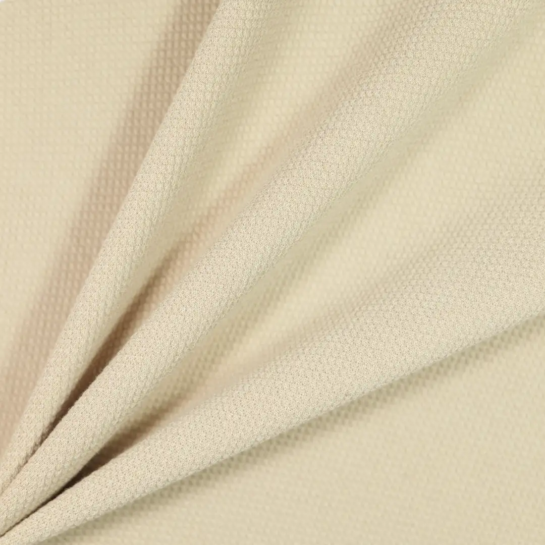China Fabric for Jackets,Loungewear Jacquard Knit Fabric Polyester Rayon Spandex Beige color buy from China wholesaler bulk order at wholesale price free worldwide shipping Alibaba