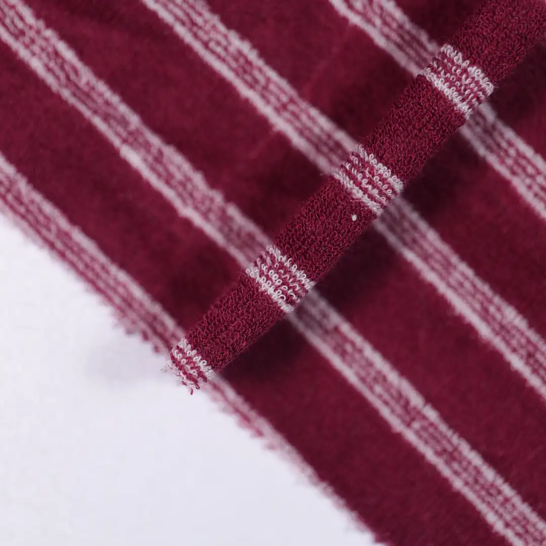 China Fabric for T-Shirt,Skirt,Long Sleeve Base Layer Top French Terry Knit Fabric Polyester dark red color buy from China wholesaler bulk order at wholesale price free worldwide shipping Alibaba