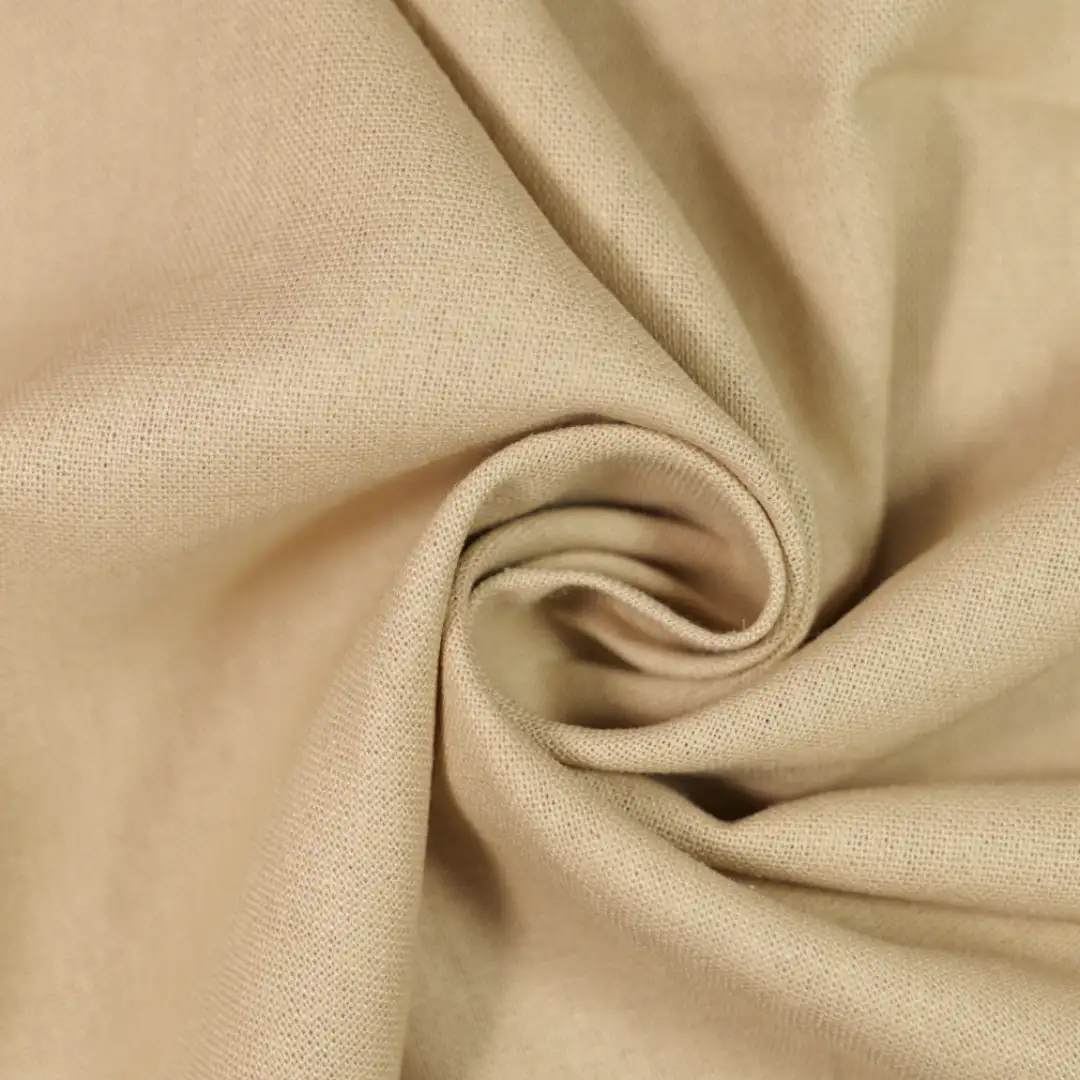 China Fabric for Shirt,Skirt,Sleeveless Puffy Mini Dress Cotton Plain Natural Woven Fabric Linen Cotton COFFEE color buy from China wholesaler bulk order at wholesale price free worldwide shipping Alibaba
