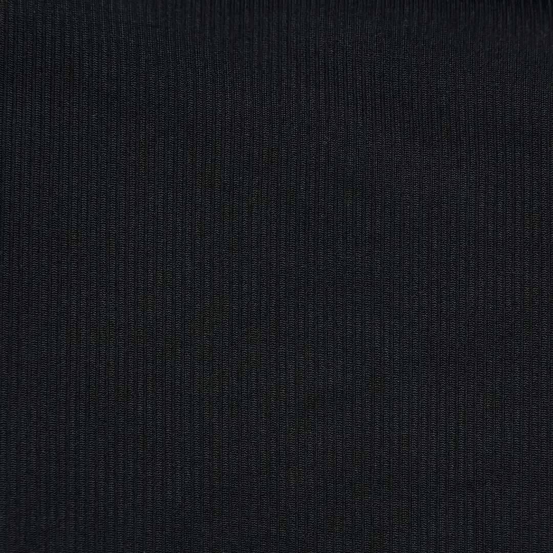 China Fabric for T-Shirt,Skirt Rib Knit Fabric Polyester Recycled Spandex black color buy from China wholesaler bulk order at wholesale price free worldwide shipping Alibaba