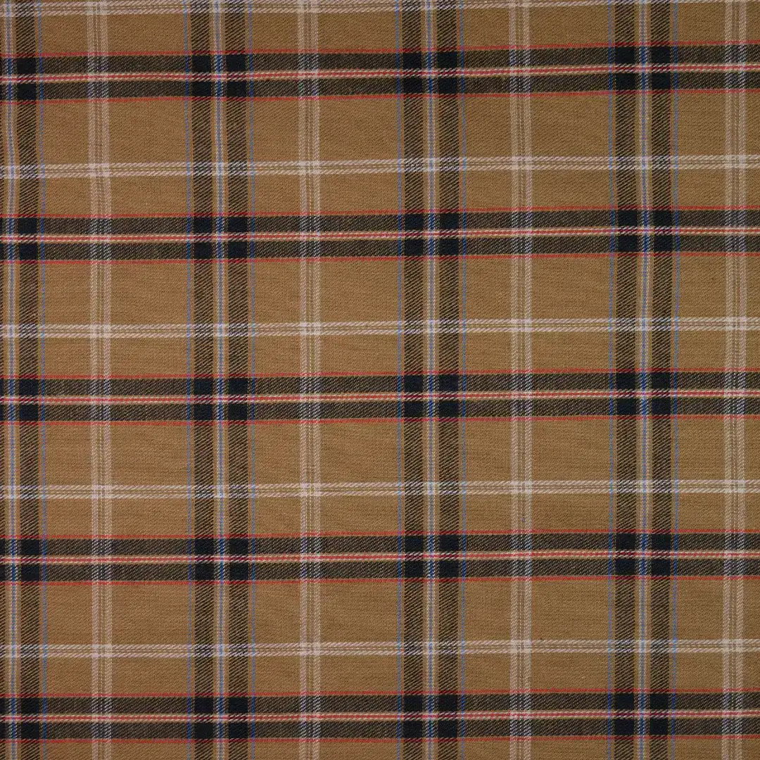 China Fabric for Shirt,Cropped V-Neck Shirt,V-Neck Short Sleeve Shirt V Yarn Dyed Check Natural Woven Fabric Cotton brown black color buy from China wholesaler bulk order at wholesale price free worldwide shipping Alibaba