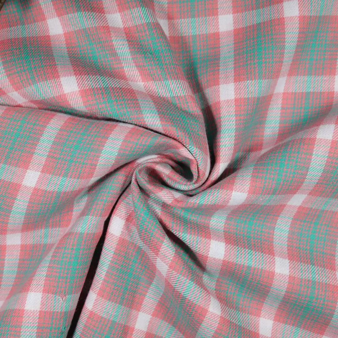China Fabric for Shirt,Womens Slim Fit Shirt,Womens Stand Collar Shirt Yarn Dyed Check Natural Woven Fabric Cotton cyan pink color buy from China wholesaler bulk order at wholesale price free worldwide shipping Alibaba