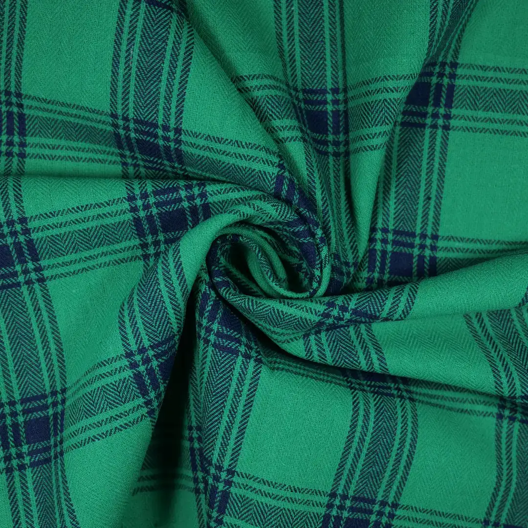 China Fabric for Shirt,Big Pockets Shirt Dress,Button Half-Placket Long Sleeve Shirt Yarn Dyed Check Natural Woven Fabric Cotton green color buy from China wholesaler bulk order at wholesale price free worldwide shipping Alibaba
