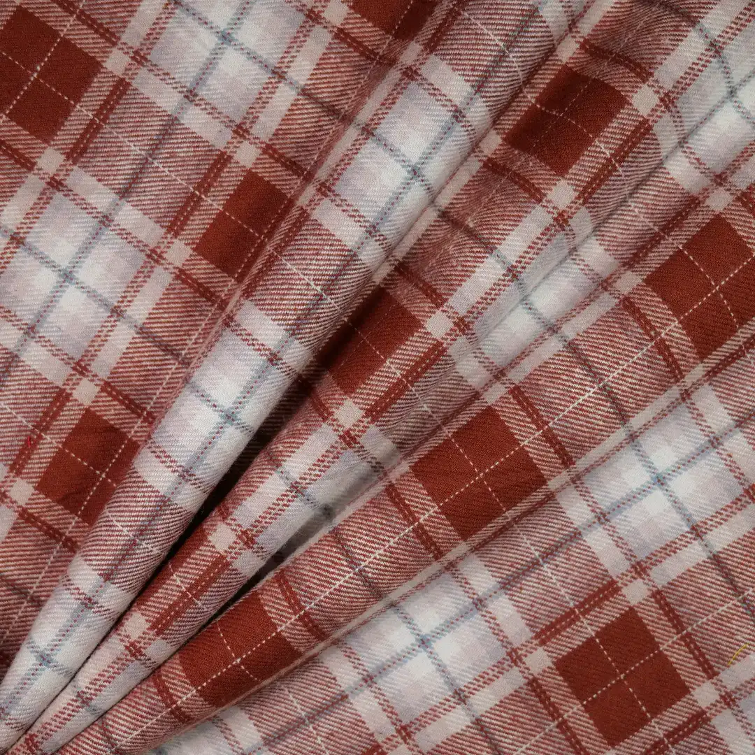 China Fabric for Shirt,Cropped V-Neck Shirt,Big Pockets Shirt Dress Yarn Dyed Check Natural Woven Fabric Cotton DARK RED GREY color buy from China wholesaler bulk order at wholesale price free worldwide shipping Alibaba