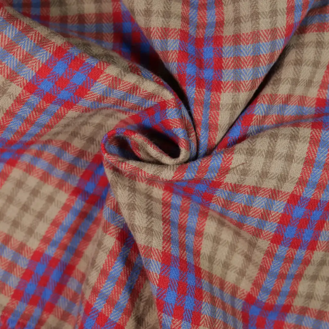 China Fabric for Shirt,Womens Slim Fit Shirt,Womens Stand Collar Shirt Yarn Dyed Check Natural Woven Fabric Cotton brown red color buy from China wholesaler bulk order at wholesale price free worldwide shipping Alibaba