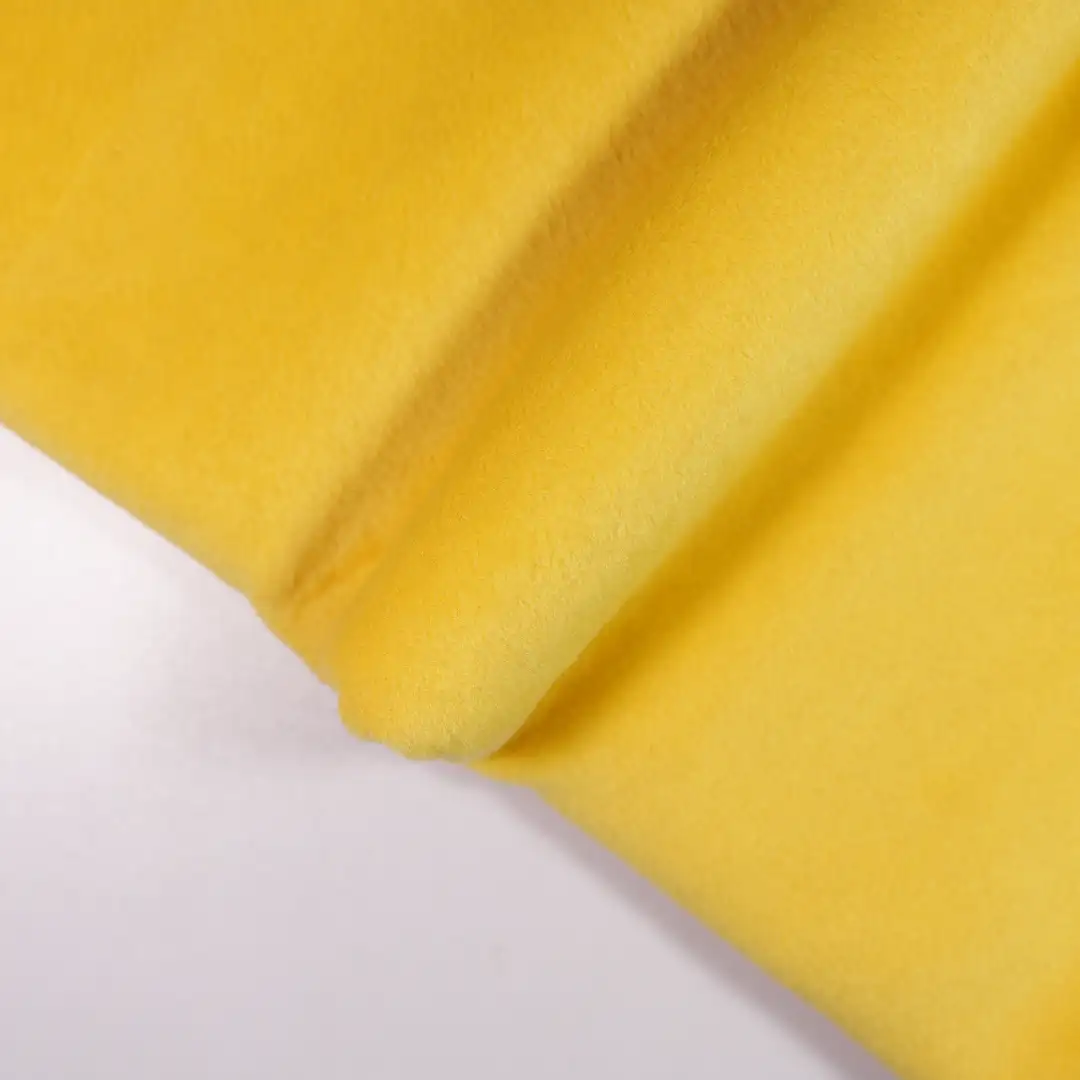 China Fabric for Jackets,Overcoat Fleece Knit Fabric Cotton Spandex Silk Polyester yellow color buy from China wholesaler bulk order at wholesale price free worldwide shipping Alibaba