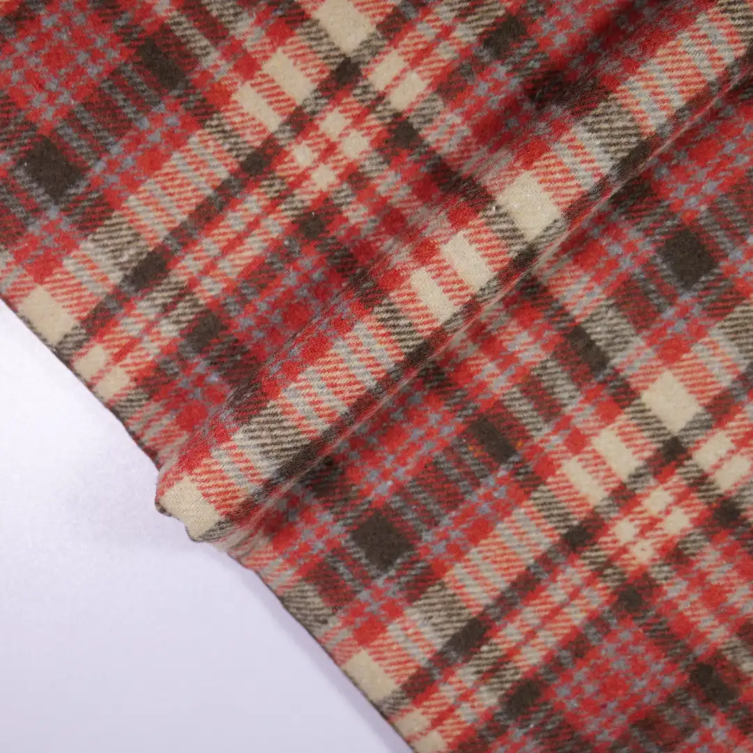 China Fabric for Jackets,Blazer,Overcoat Yarn Dyed Check Synthetic Woven Fabric Polyester Acrylic Chemical Fiber orange color buy from China wholesaler bulk order at wholesale price free worldwide shipping Alibaba
