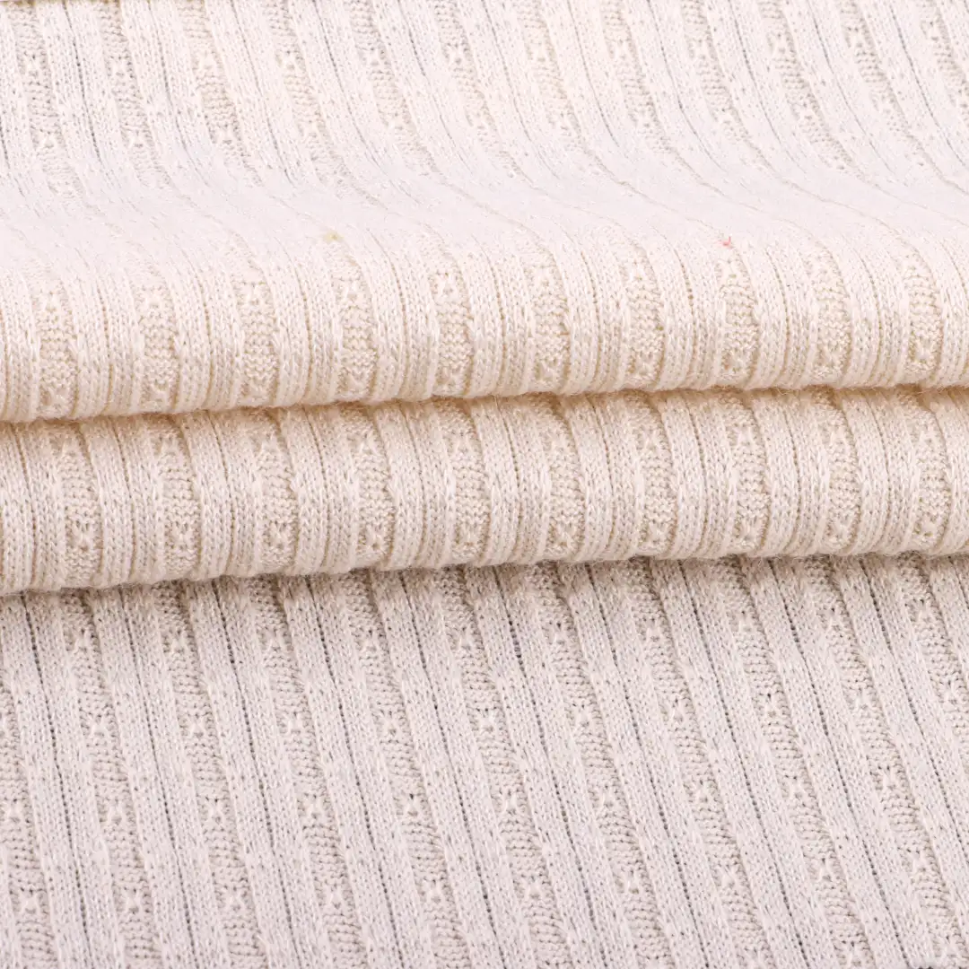China Fabric for T-Shirt,Blouse,Lingerie,Leggings,Hoodie Jacquard Knit Fabric Polyester Rayon beige color buy from China wholesaler bulk order at wholesale price free worldwide shipping Alibaba