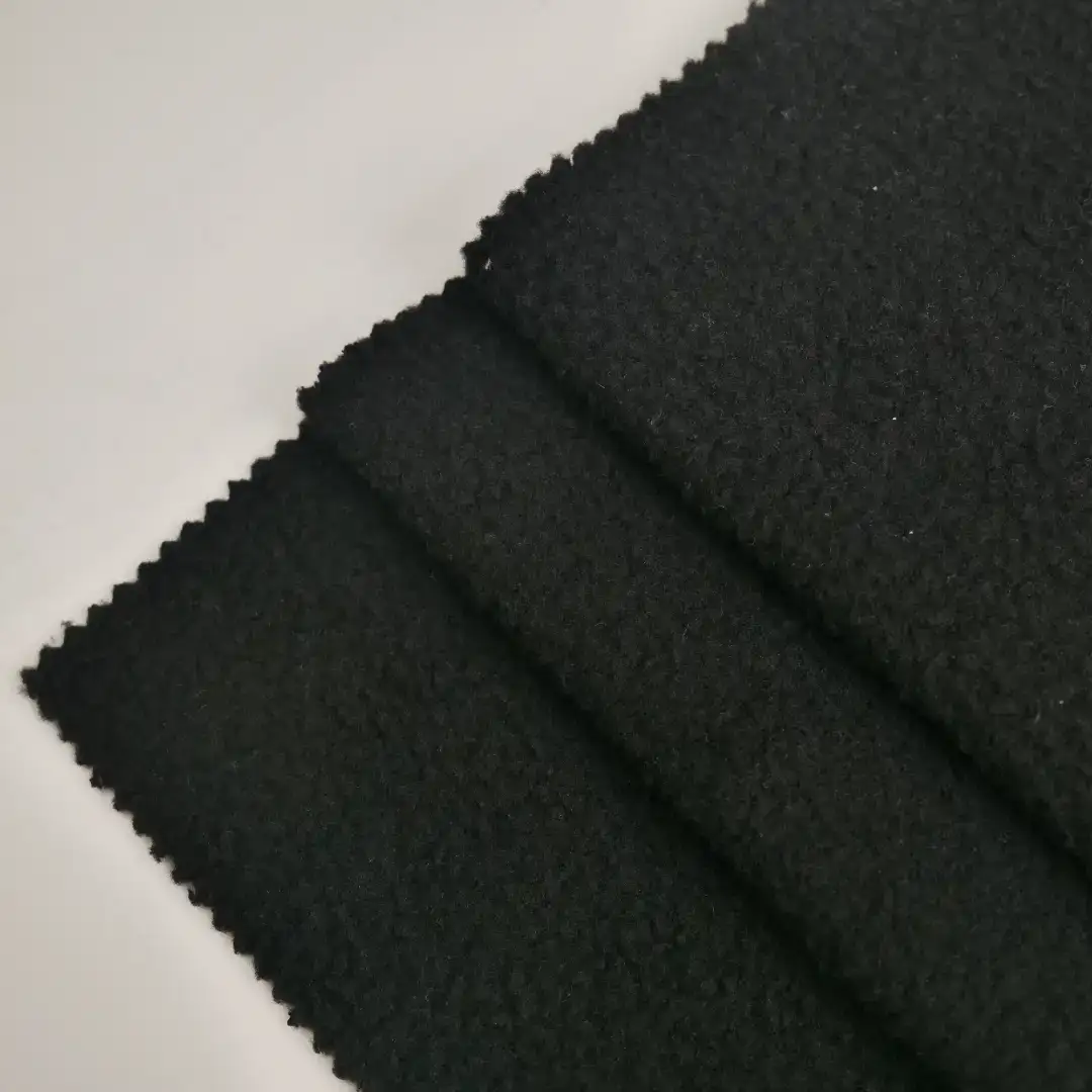 China Fabric for Padded Jacket,Overcoat Fleece Knit Fabric Cotton Polyester Black color buy from China wholesaler bulk order at wholesale price free worldwide shipping Alibaba