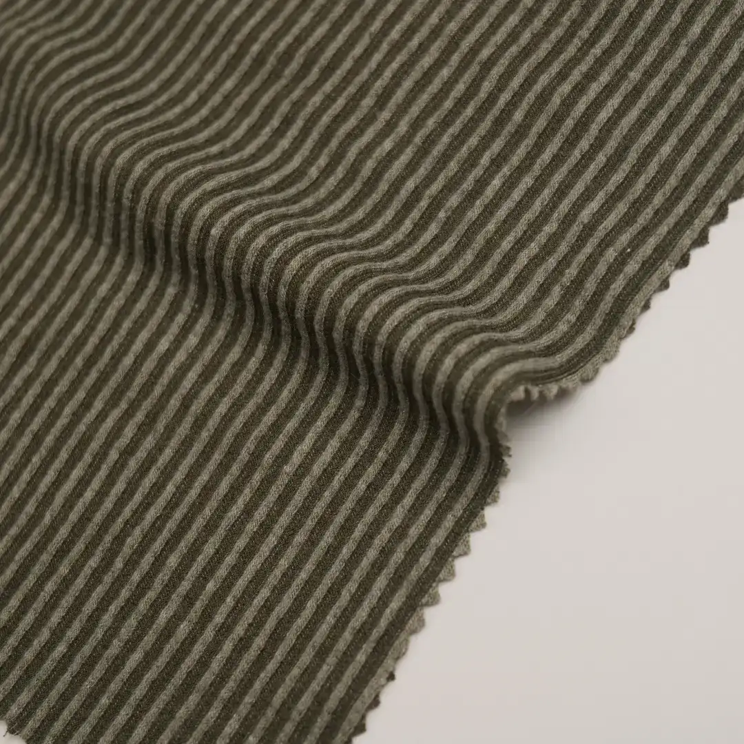 China Fabric for Knitted Jacket ,Hoodie  ,Over Shirt Rib Knit Fabric Polyester Rayon Spandex Color Stripe color buy from China wholesaler bulk order at wholesale price free worldwide shipping Alibaba