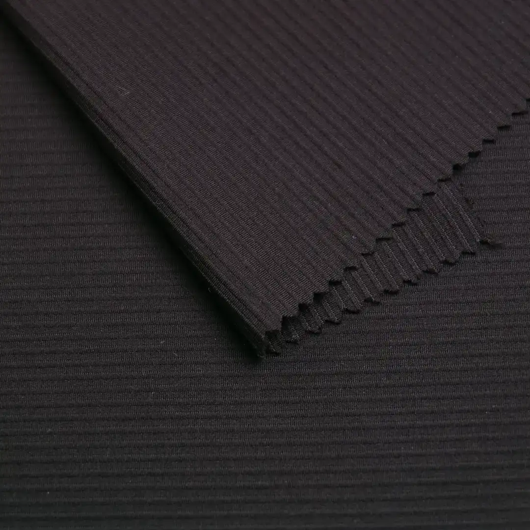 China Fabric for Jackets,Bomber jacket Ottoman Knit Fabric Polyester Spandex Black color buy from China wholesaler bulk order at wholesale price free worldwide shipping Alibaba