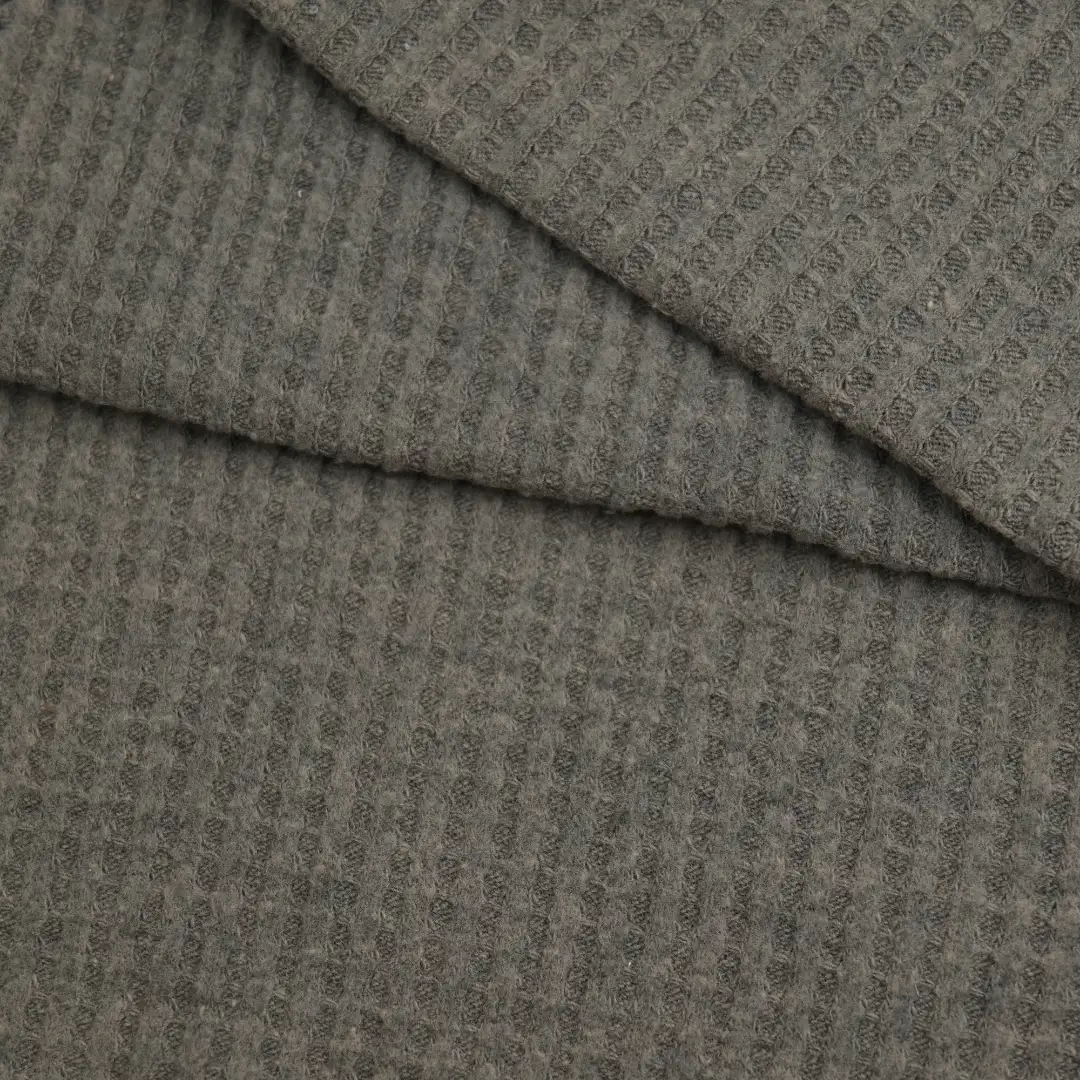 China Fabric for T-shirt ,Polo T-shirt ,Hoodie   Waffle Knit Fabric Cotton Polyester Olive green color buy from China wholesaler bulk order at wholesale price free worldwide shipping Alibaba