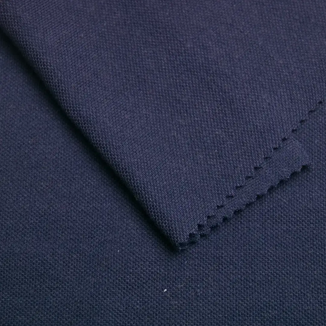 China Fabric for T-shirt ,Polo T-shirt  Birdeye Mesh Knit Fabric Polyester Cotton Blue color buy from China wholesaler bulk order at wholesale price free worldwide shipping Alibaba