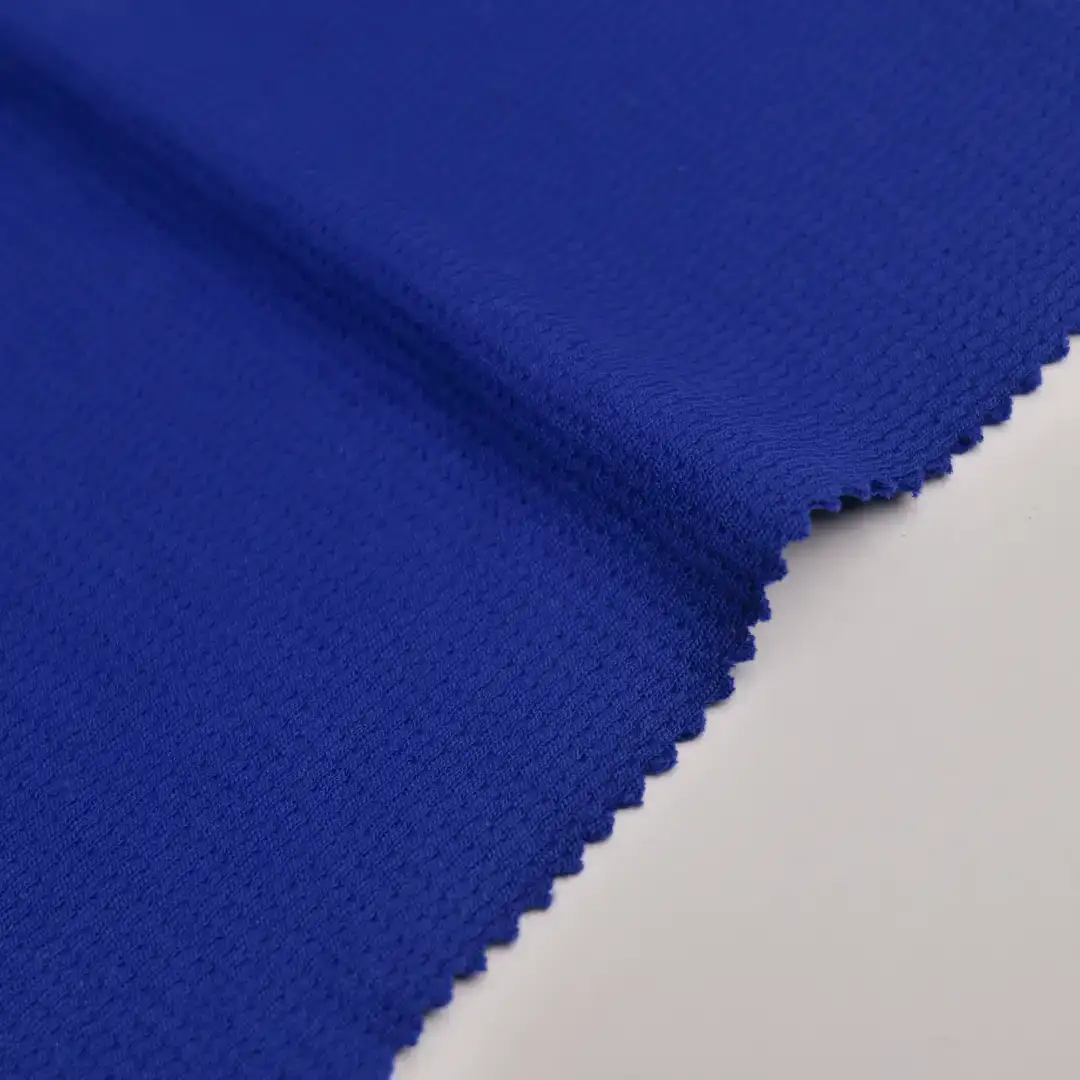 China Fabric for T-Shirt,Hoodie,Ladies Vest ,Men’s Vest ,T-shirt ,Polo T-shirt  Waffle Knit Fabric Cotton Polyester Blue color buy from China wholesaler bulk order at wholesale price free worldwide shipping Alibaba