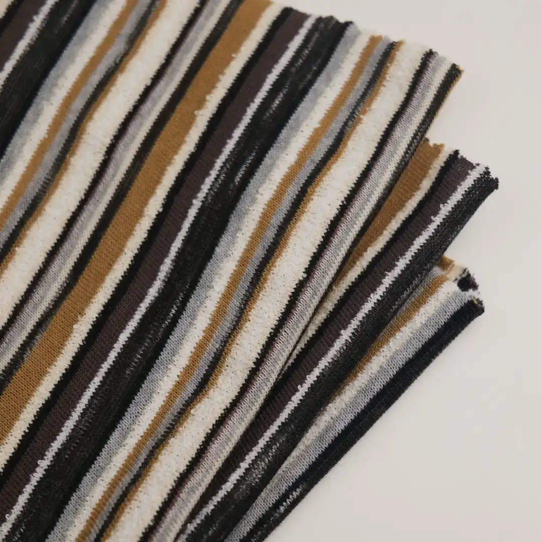 China Fabric for Ladies Vest ,Dresses (Pullover)  French Terry Knit Fabric Cotton Polyester Rayon Color Stripe color buy from China wholesaler bulk order at wholesale price free worldwide shipping Alibaba