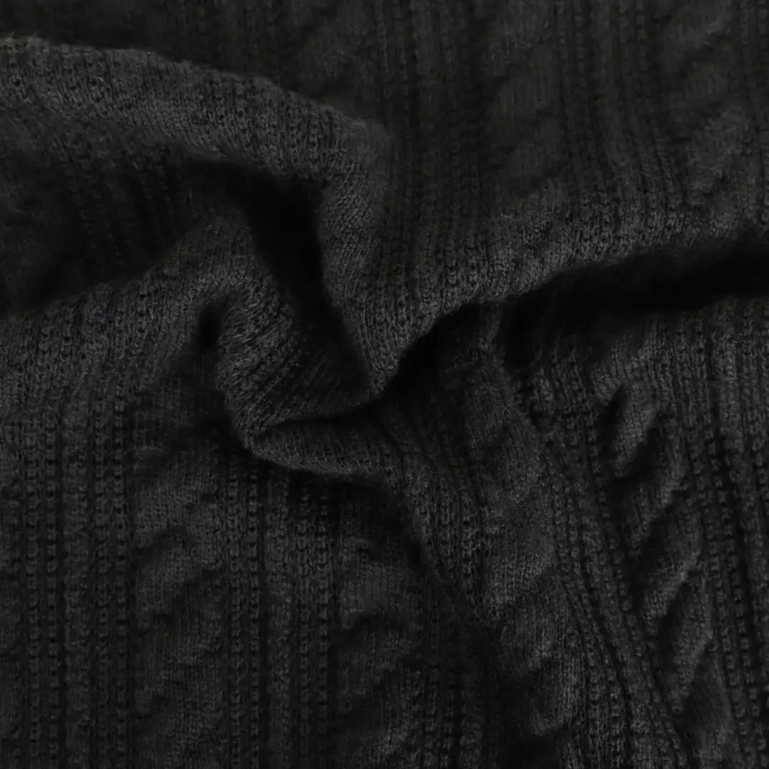 China Fabric for Polo Shirt,Hoodie Weft Jacquard Knit Fabric Polyester Spandex Black color buy from China wholesaler bulk order at wholesale price free worldwide shipping Alibaba