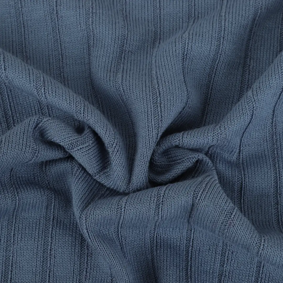 China Fabric for Polo Shirt,Hoodie Rib Knit Fabric Polyester Rayon Spandex BLUE color buy from China wholesaler bulk order at wholesale price free worldwide shipping Alibaba