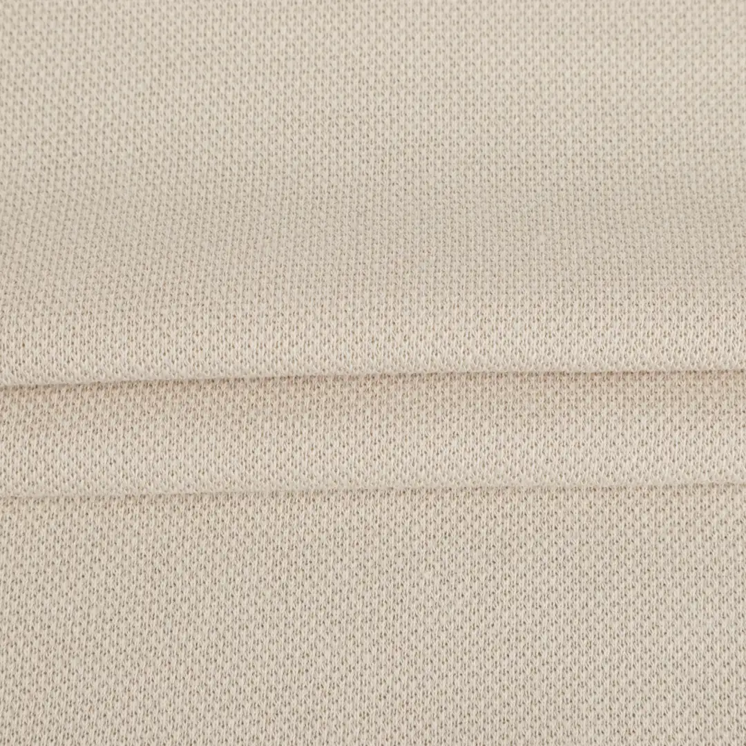 China Fabric for T-Shirt,Hoodie Pique Knit Fabric Cotton Polyester Beige color buy from China wholesaler bulk order at wholesale price free worldwide shipping Alibaba