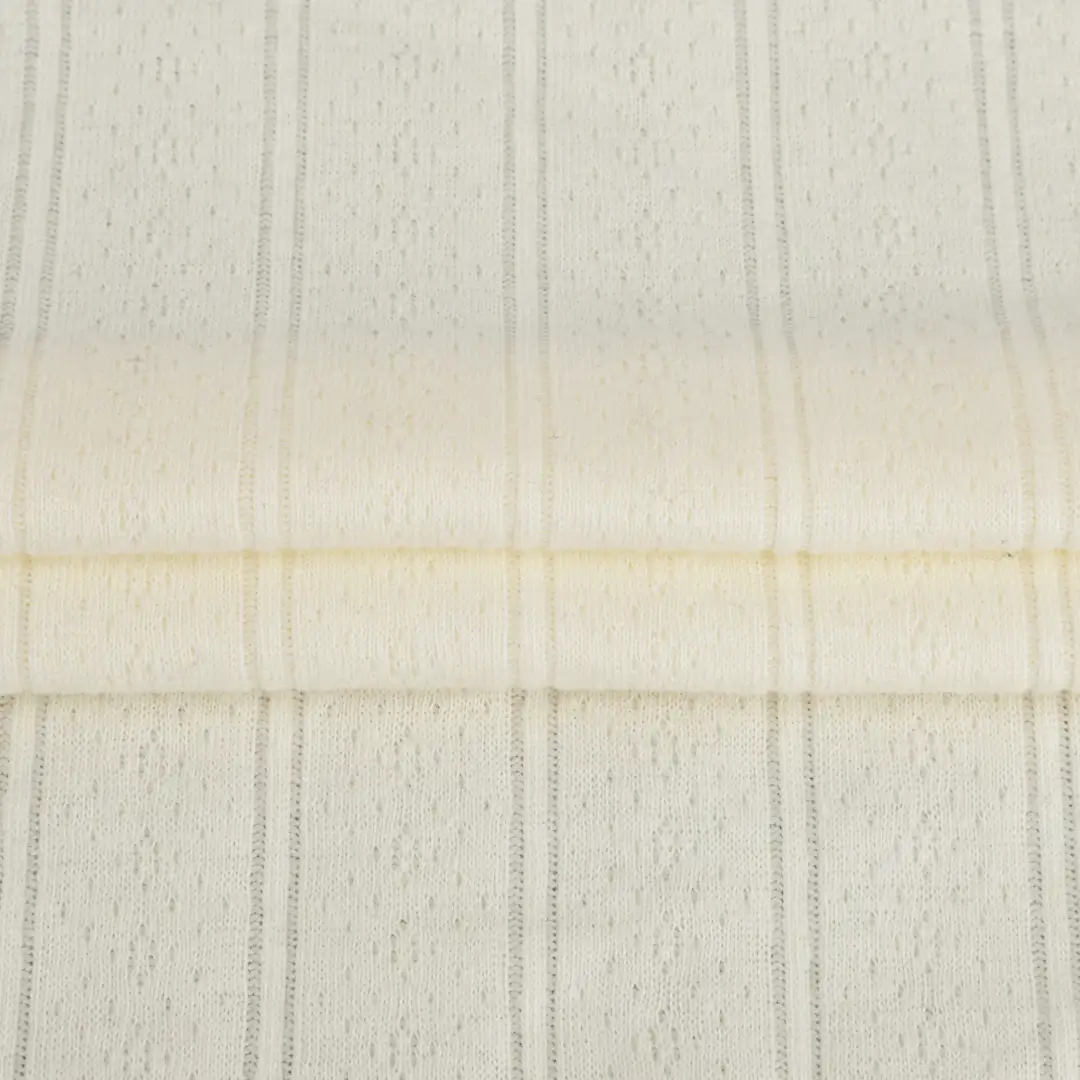 China Fabric for Shirt,T-Shirt,Polo Shirt,Trench Coat,Down Jacket,Men’s Vest ,Open Cardigan ,Dresses (Cardigan Button) ,Interlining Weft Jacquard Knit Fabric Cotton Ecru color buy from China wholesaler bulk order at wholesale price free worldwide shipping Alibaba