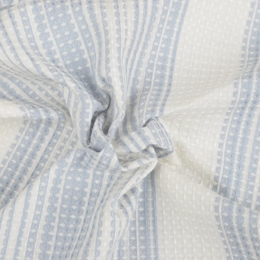 Bangladesh Fabric for Shirt Cotton Dobby Natural Woven Fabric Cotton White/Blue color buy from Bangladesh wholesaler bulk order at wholesale price free worldwide shipping Alibaba