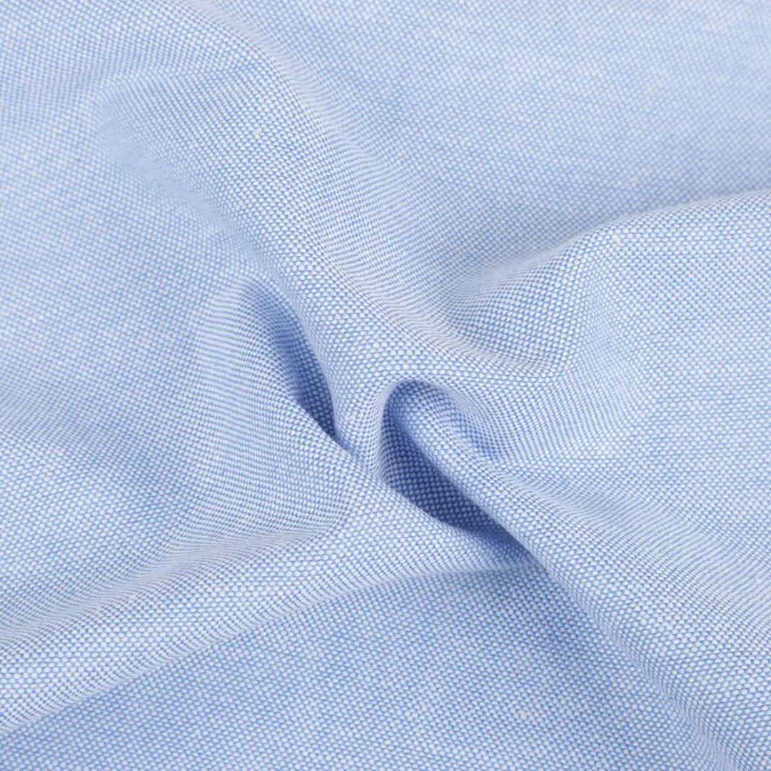 Bangladesh Fabric for Shirt,Casual Long Sleeve Crop Shirt,Cropped V-Neck Shirt Cotton YD Oxford Natural Woven Fabric BCI Cotton Blue color buy from Bangladesh wholesaler bulk order at wholesale price free worldwide shipping Alibaba