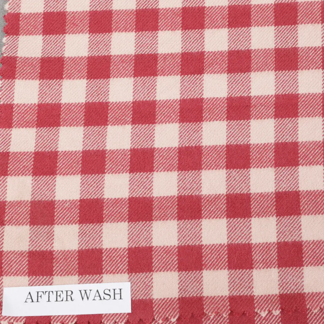Bangladesh Fabric for Shirt,Over Shirt,French Ruffle Collar Shirt Cotton YD Flannel Natural Woven Fabric BCI Cotton Check Red/Beige color buy from Bangladesh wholesaler bulk order at wholesale price free worldwide shipping Alibaba