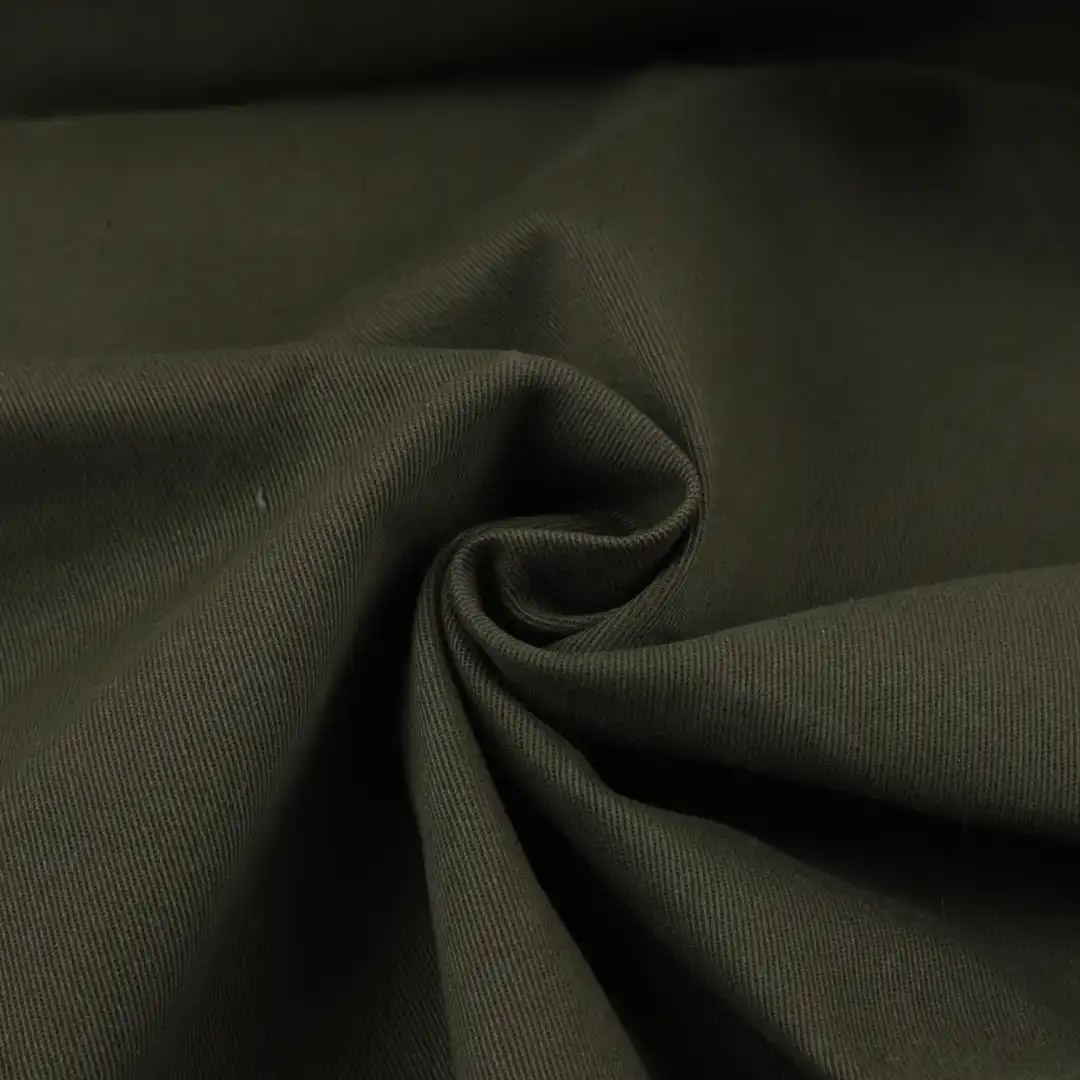 Bangladesh Fabric for Jackets,Blazer Twill Natural Woven Fabric BCI Cotton Spandex LEAF GREEN color buy from Bangladesh wholesaler bulk order at wholesale price free worldwide shipping Alibaba
