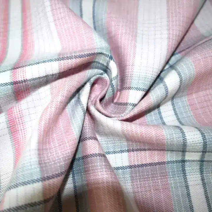 India Fabric for Shirt Cotton Twill Natural Woven Fabric Cotton Pink Check color buy from India wholesaler bulk order at wholesale price free worldwide shipping Alibaba