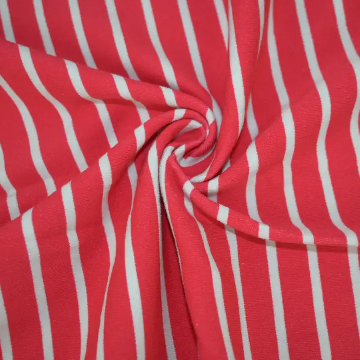 India Fabric for Shirt Interlock Knit Fabric Cotton Spandex Pink Stripe color buy from India wholesaler bulk order at wholesale price free worldwide shipping Alibaba