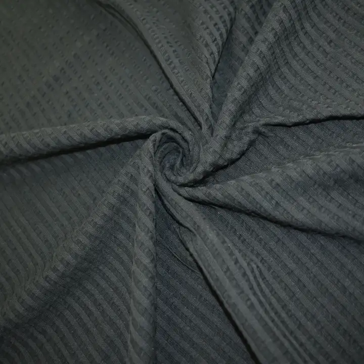 India Fabric for Shirt Cotton Seersucker Natural Woven Fabric Cotton Black color buy from India wholesaler bulk order at wholesale price free worldwide shipping Alibaba