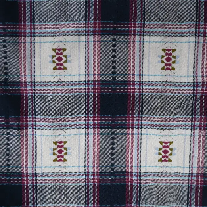 India Fabric for Shirt,Skirt Cotton YD Jacquard Natural Woven Fabric Cotton Blue/White Check color buy from India wholesaler bulk order at wholesale price free worldwide shipping Alibaba