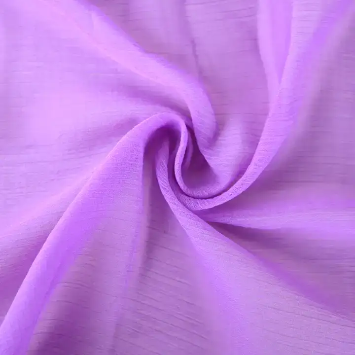India Fabric for Blouse,Crop Top,Skirt Polyester chiffon Synthetic Woven Fabric Polyester PURPLE color buy from India wholesaler bulk order at wholesale price free worldwide shipping Alibaba