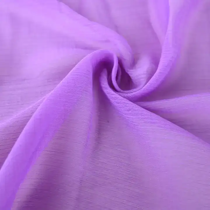 India Fabric for Blouse,Crop Top,Skirt Polyester chiffon Synthetic Woven Fabric Polyester PURPLE color buy from India wholesaler bulk order at wholesale price free worldwide shipping Alibaba