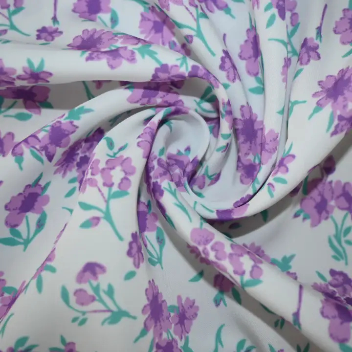 India Fabric for Blouse,Crop Top,Skirt Polyester Taffeta Synthetic Woven Fabric Polyester Flower Print color buy from India wholesaler bulk order at wholesale price free worldwide shipping Alibaba