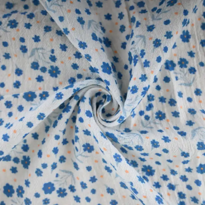 India Fabric for Blouse Cotton Crepe Natural Woven Fabric Cotton Printed color buy from India wholesaler bulk order at wholesale price free worldwide shipping Alibaba