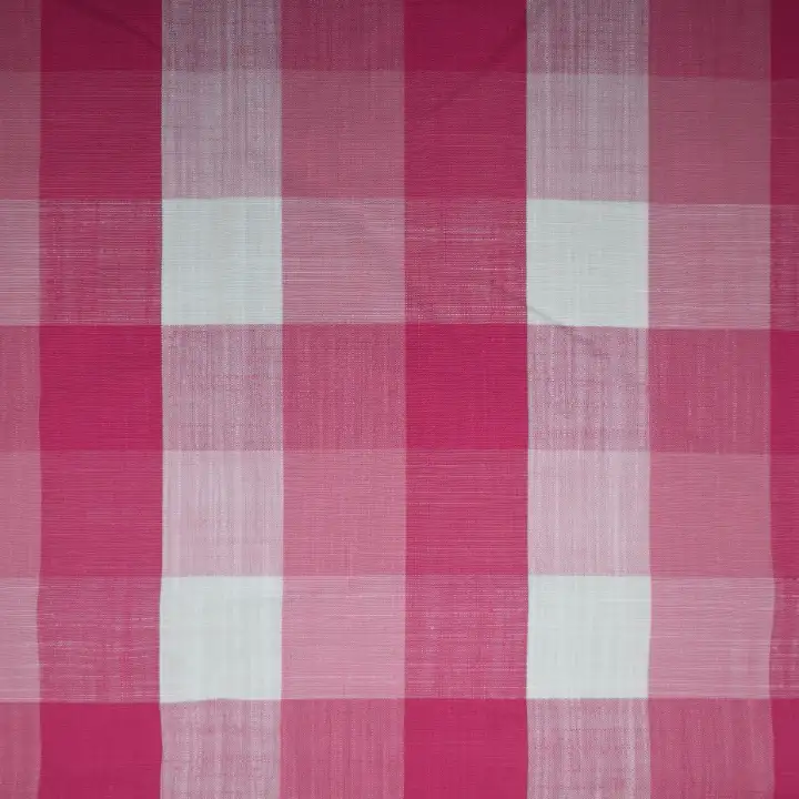 India Fabric for Dresses (Cardigan Open)  Cotton Slub Natural Woven Fabric Cotton Pink Check color buy from India wholesaler bulk order at wholesale price free worldwide shipping Alibaba