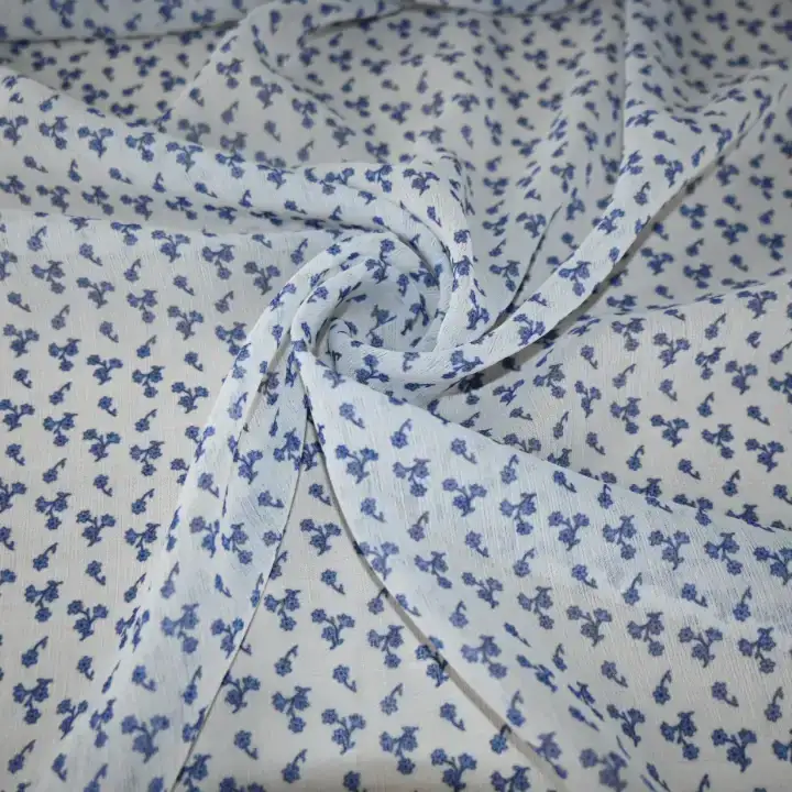 India Fabric for Blouse Polyester chiffon Synthetic Woven Fabric Polyester Flower Printed color buy from India wholesaler bulk order at wholesale price free worldwide shipping Alibaba