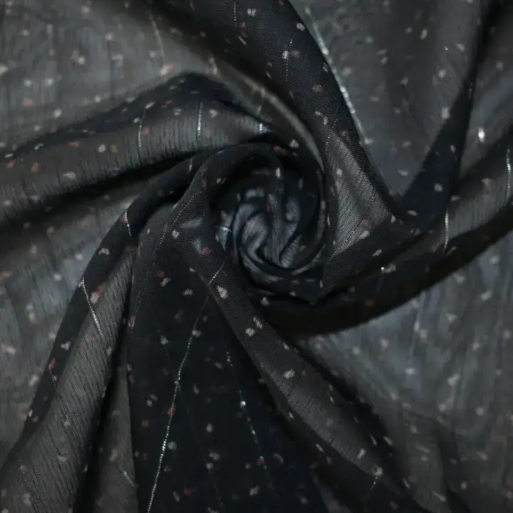 India Fabric for Blouse Chiffon Synthetic Woven Fabric Polyester Lurex Printed color buy from India wholesaler bulk order at wholesale price free worldwide shipping Alibaba