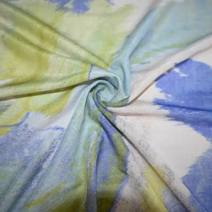 India Fabric for Blouse Polyester Spandex Mesh Knit Fabric Polyester Spandex Printed color buy from India wholesaler bulk order at wholesale price free worldwide shipping Alibaba
