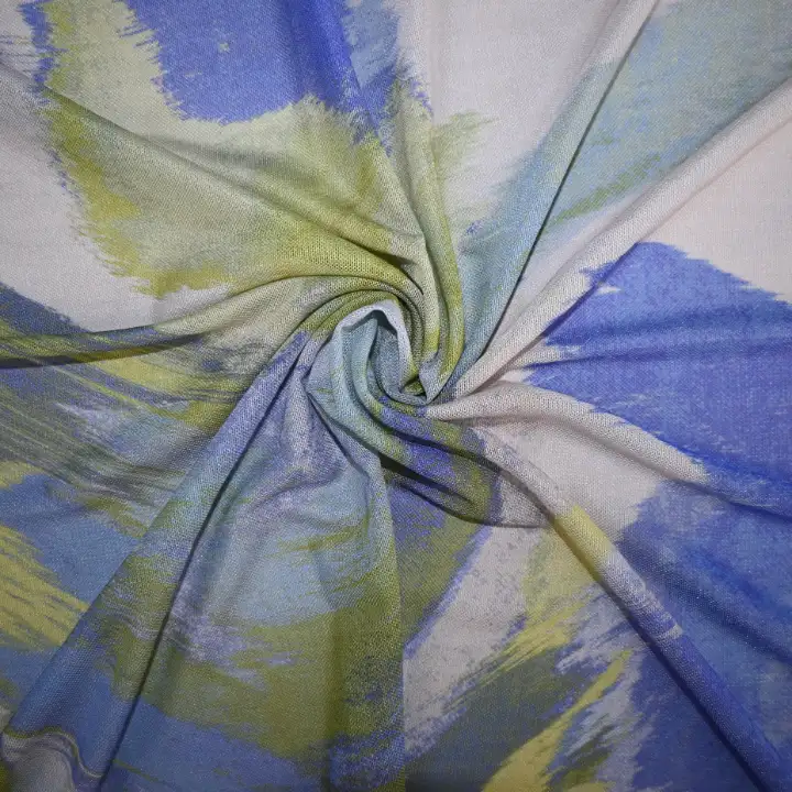 India Fabric for Blouse Polyester Spandex Mesh Knit Fabric Polyester Spandex Printed color buy from India wholesaler bulk order at wholesale price free worldwide shipping Alibaba