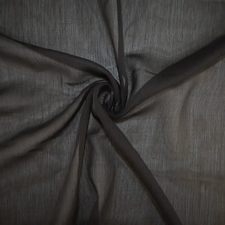 India Fabric for Blouse Polyester Crinkle Fabric Synthetic Woven Fabric Polyester Brown color buy from India wholesaler bulk order at wholesale price free worldwide shipping Alibaba