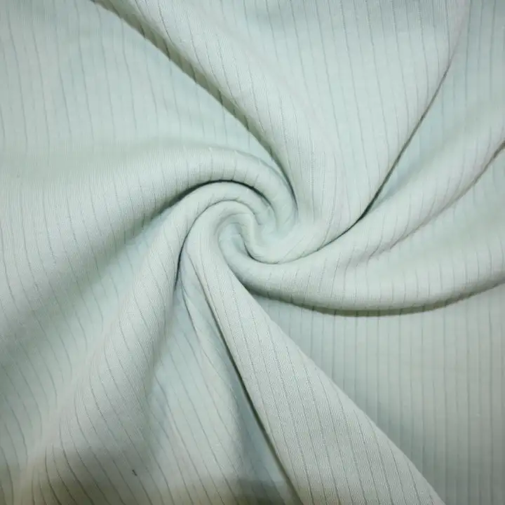 India Fabric for T-Shirt Variegated Rib Knit Fabric Cotton Light Green color buy from India wholesaler bulk order at wholesale price free worldwide shipping Alibaba
