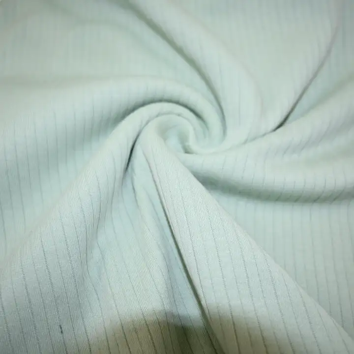 India Fabric for T-Shirt Variegated Rib Knit Fabric Cotton Light Green color buy from India wholesaler bulk order at wholesale price free worldwide shipping Alibaba