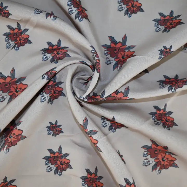 India Fabric for Blouse Polyester chiffon Synthetic Woven Fabric Polyester Dark Beige Print color buy from India wholesaler bulk order at wholesale price free worldwide shipping Alibaba