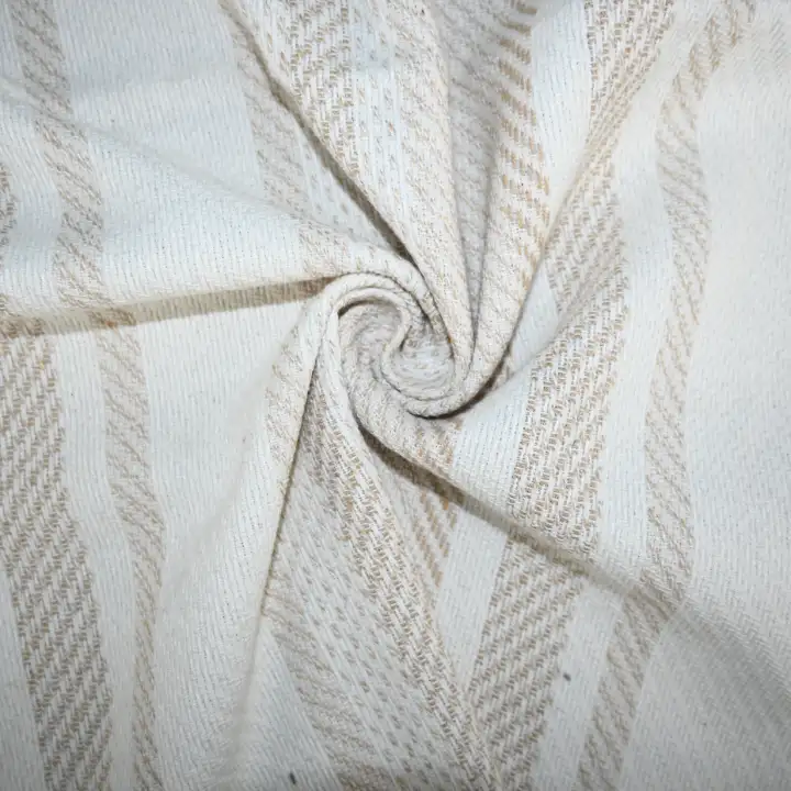 India Fabric for Jackets Jacquard Synthetic Woven Fabric Cotton White Brown color buy from India wholesaler bulk order at wholesale price free worldwide shipping Alibaba