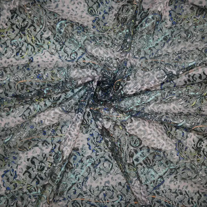 India Fabric for Yoga Clothes Mesh Knit Fabric Polyester Printed color buy from India wholesaler bulk order at wholesale price free worldwide shipping Alibaba