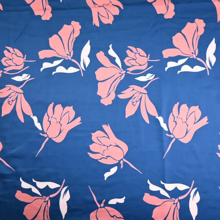 India Fabric for Blouse Polyester Satin Synthetic Woven Fabric Polyester Printed color buy from India wholesaler bulk order at wholesale price free worldwide shipping Alibaba
