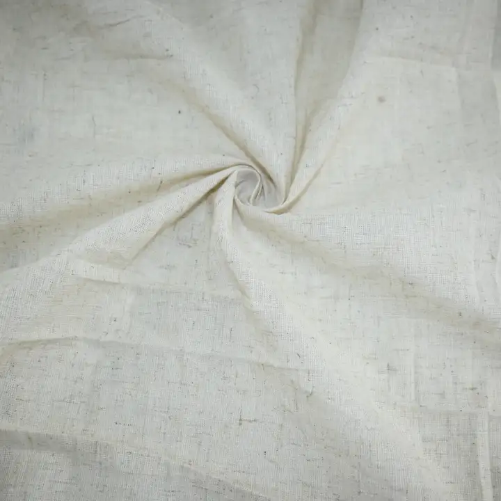 India Fabric for Shirt Linen/Cotton Plain Natural Woven Fabric Cotton Linen Natural color buy from India wholesaler bulk order at wholesale price free worldwide shipping Alibaba
