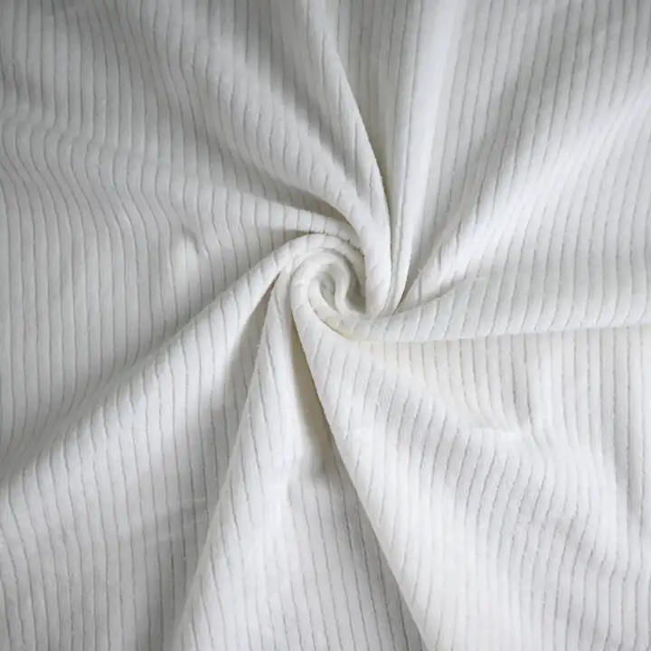 India Fabric for Pajamas knitted Corduroy Knit Fabric Cotton White color buy from India wholesaler bulk order at wholesale price free worldwide shipping Alibaba