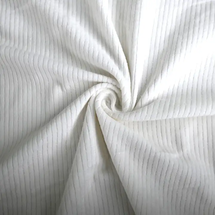 India Fabric for Pajamas knitted Corduroy Knit Fabric Cotton White color buy from India wholesaler bulk order at wholesale price free worldwide shipping Alibaba